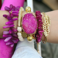 Magenta Glitz Bracelet Stack